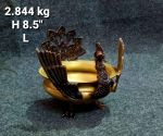 Brass Peacock Urli. 2.9 kg. 8.5'' – photo 2