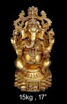 Brass Ganesh 15 Kg 17" Inches