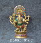 Brass Drishti Ganesh 2.340 Kg 9"x6'' Inches