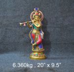 Brass Krishna Idols 6.360 Kg 20*9.5" Inches