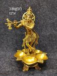 Brass Krishna Deepak Idols 3.8 Kg 13" Inches