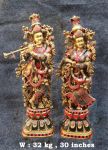 Brass Radha Krishna Idols 32Kg 29''Inches