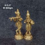 Brass Radha Krishna Idol 800Gm 5.5''Inches