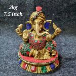 Brass Ganesh 3 Kg 7.5" Inches
