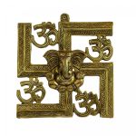 Swasthik Wall Hanging Ganesha - Premium Solid Brass Decor