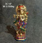 Brass Krishna Idols 3.300Kg 13.3"