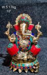 Brass Ganesh 5.170 Kg 10" Inches