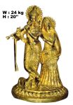Brass Radha Krishna Idols 24Kg 20"Inches