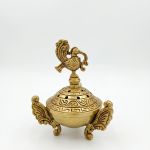 Brass Peacock Dhoop Burner & Incense Holder (6 Inch / 700g) – photo 3