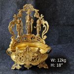 Brass Ram Dawar Urli. 12kg, 18''