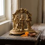 Brass Ram Darbar Statue with Ornate Arch (7.5" / 1.15 kg)