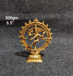 Handcrafted Pure Brass Nataraja Idol (6.5 Inch, 508g)