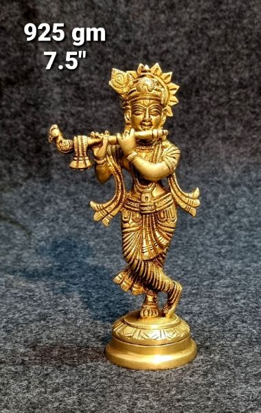 Brass Krishna Idols 925Gm 7.5"Inches