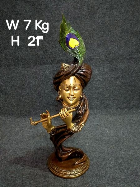 Brass Decorative Krishna Idols 7 Kg 21" Inches