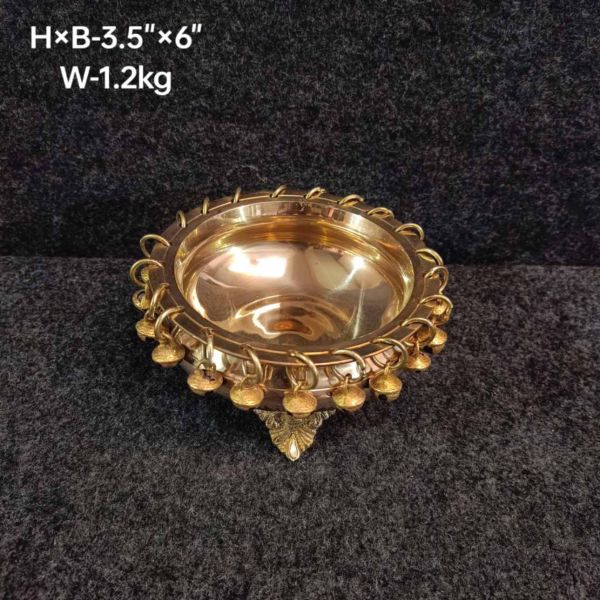 Brass Urli Ghongru with stand 1.2kg 6''*3.5''
