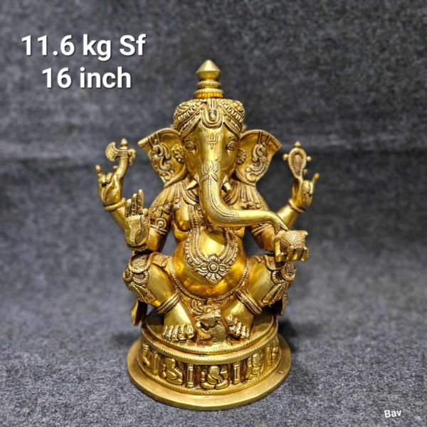 Brass Ganesh SF 11.6 Kg 16" Inches