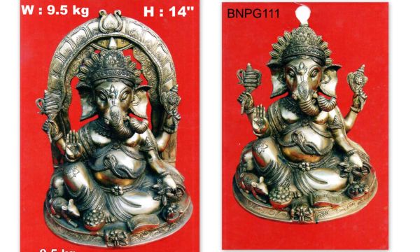 Brass Ganesh 9.5 Kg 14" Inches