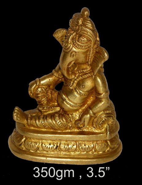 Brass Ganesh 350 Gm 3.5'' Inches