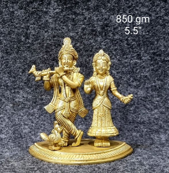 Brass Radha krishna 850Gm 5.5"Inches