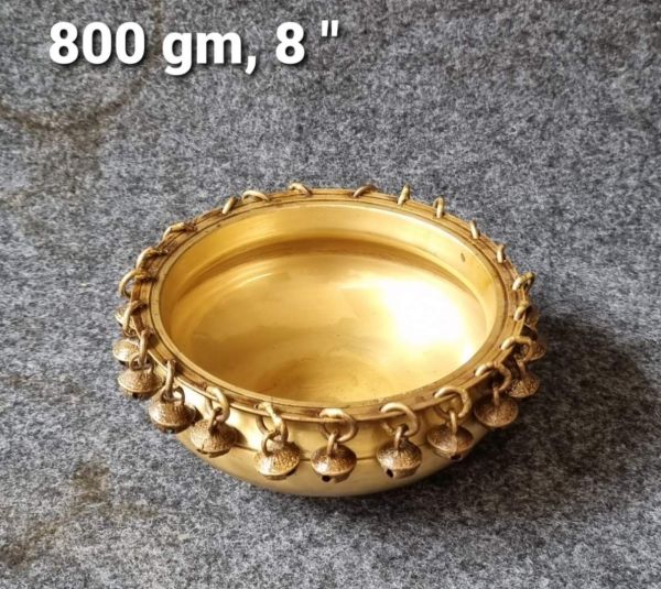 Brass Ghungroo Urli. 800 gm, 8''