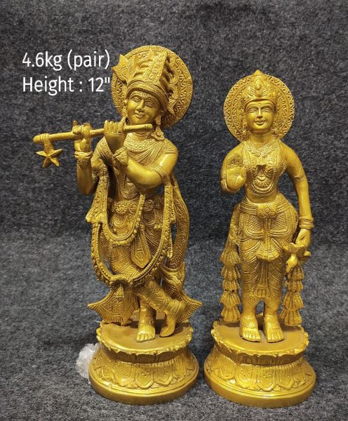 Brass Radha Krishna Idol 4.600Kg 12" inches