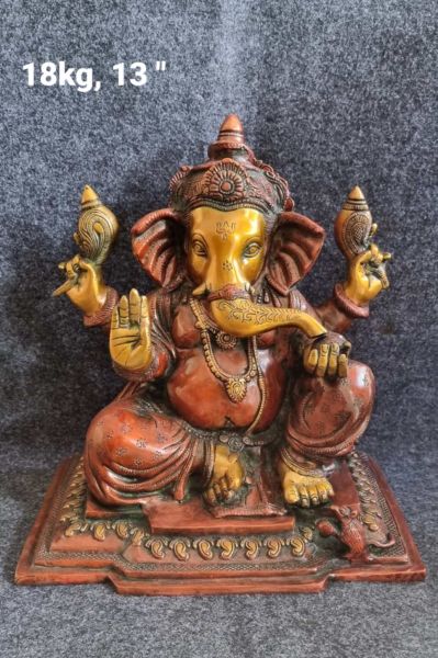 Brass Ganesh 18 Kg 13" Inches