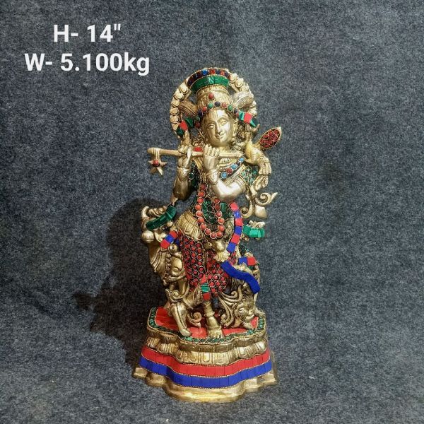 Brass Radha Krishna 5.100Kg 14"Inches