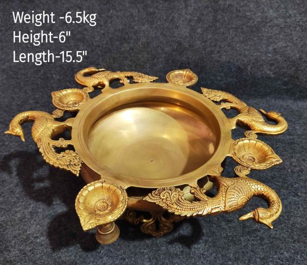 Brass Moor Diya Urli. 6.5 kg, 6''*15.5''