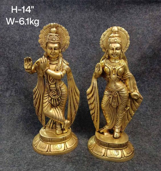 Brass Radha Krishna 6.5 Kg 14''