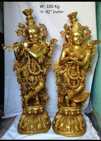 Brass Radha Krishna Idol 100Kg 42"inches