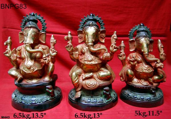 Brass Ganesh 6.5 Kg 13" Inches