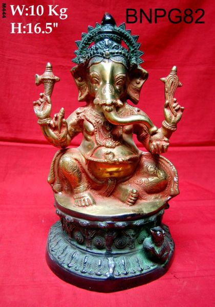 Brass Ganesh 10 Kg 16.5" Inches