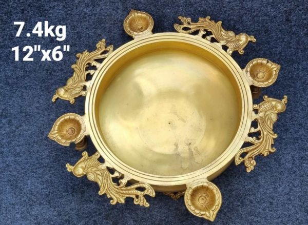 Brass Moor Diya Urli. 7.4kg, 12''*6''