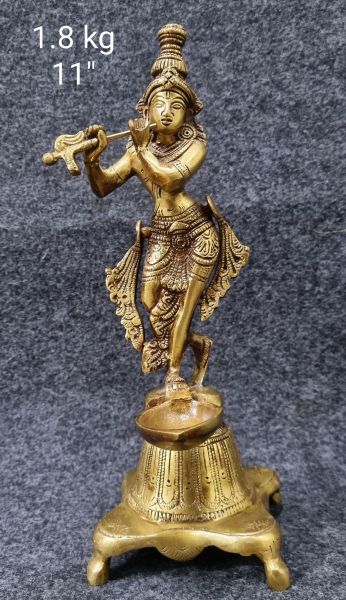 Brass Krishna Idols 1.800Kg 11''Inches