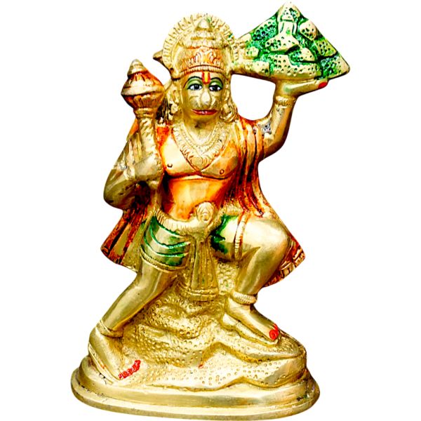 Handcrafted Brass Sanjeevani Hanuman Idol (6 Inch, 1 KG)