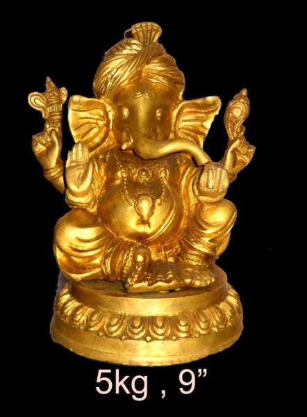 Brass Ganesh 5 Kg 9" Inches
