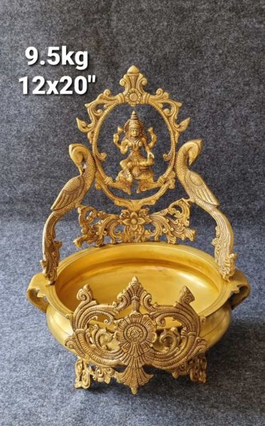 Brass Big Laxmi Urli. 9.5 kg, 12''*20''