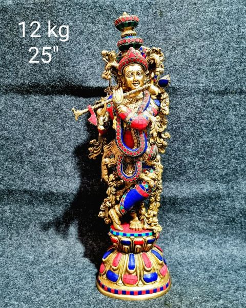 Brass Krishna Idols 12 Kg 25" inches