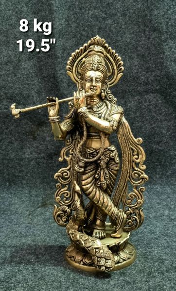 Brass Radha Krishna Krishana 8Kg 19.5"Inches