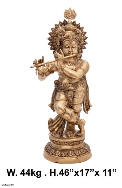 Brass Krishna Idols 44Kg 46"Inches