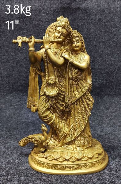 Brass Radha krishan Idols 3.8Kg 11"Inches