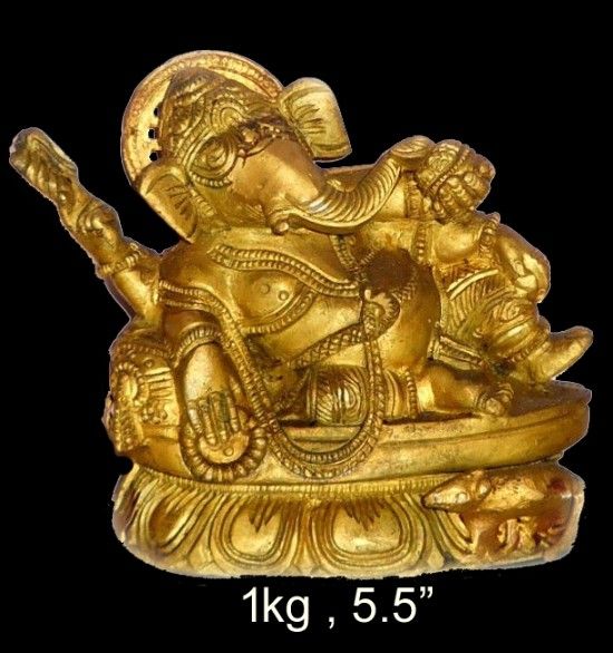 Brass Ganesh 1 Kg 5.5 " Inches