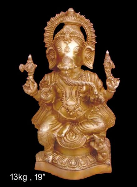 Brass Ganesh 13 Kg 19" Inches