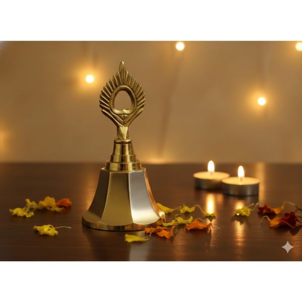 Hanging Bell Octa Silver Gold Finish
