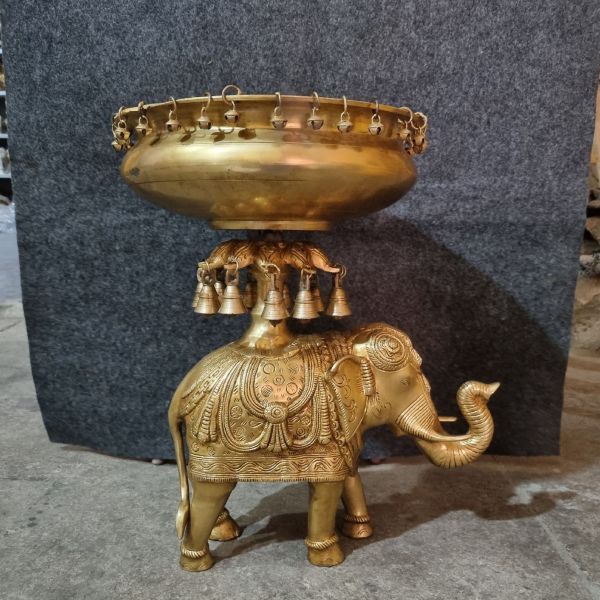 Brass Big Elephant Urli