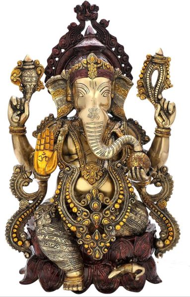 Brass Ganesh, Multi-tone with Inlay