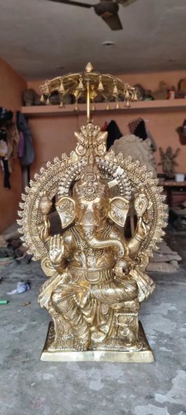 Brass Ganesh Idol 135 kg Approx 4 feet