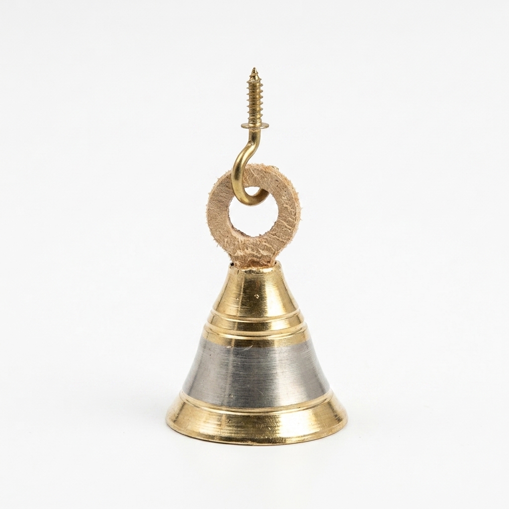 Brass Hanging Bells with J Hooks Silver Gold Finish