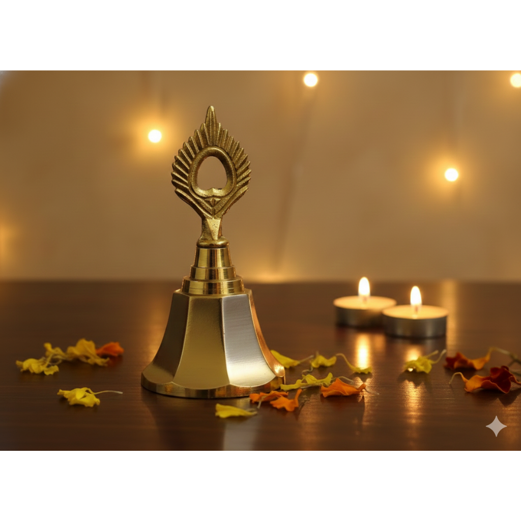 Hanging Bell Octa Silver Gold Finish