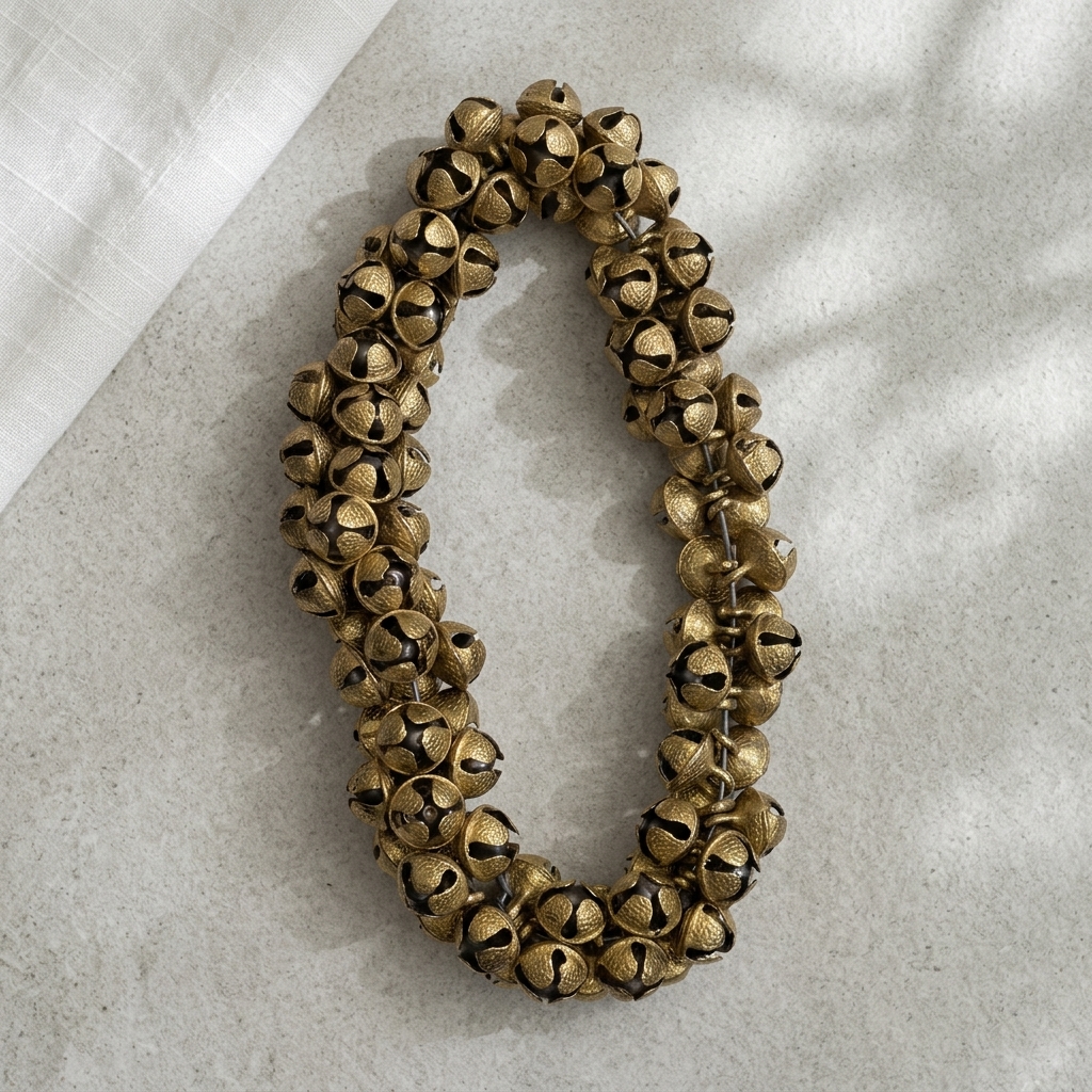 Brass Ghungroo Ankle Bells Pair - Gold Polish Finish